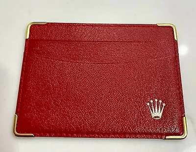Original Vintage Rolex Red Leather Wallet 80-90s Booklet Manual / Papers Holder • $29