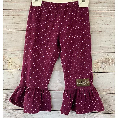 Matilda Jane Girls Purple Polkadot Paint By Number Ruffle Pants Size 2 • $15