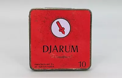 Vintage DJARUM International Cigarette Empty Tobacco Square Tin • $10