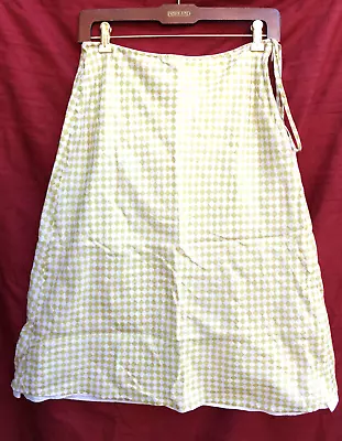 J.CREW Green & White Diamond Pattern Size 6 100% Cotton A-line Skirt LINED • $15.99