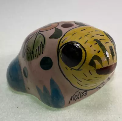 Mexican Folk Art Tonala Pottery Frog Hand Painted - Vintage - Signed • $19.99