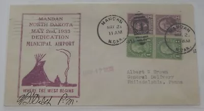 Mandan North Dakota To Billings Montana Airport Dedication May 2 1933 Airmail • $10.99