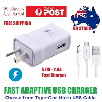 Genuine SAMSUNG Fast Adaptive Charger Adapter With USB Cable - FAST FREE AU POST • $4.89