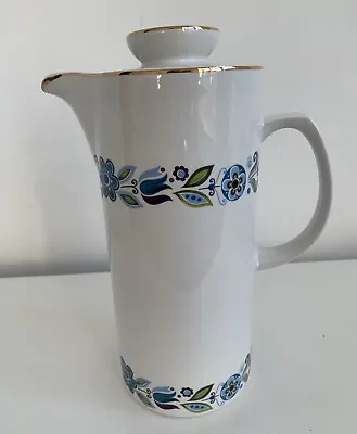 Vintage Alfred Meakin Glo White Ironstone Coffee Tea Pot 60s Floral  Retro • £12.99