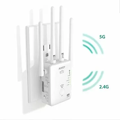 Aukey AC1200 Repeater Wireless Access Point Extender 2.4/5Ghz 1200Mbps WiFi • £24.95