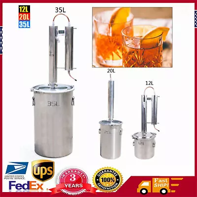 12/20/35L Water Wine Alcohol Water Distiller Moonshine Still Brewing Boiler Kit • $132