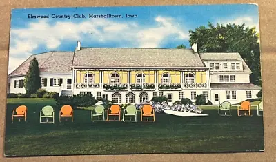 Vintage Unused Linen Postcard - Elmwood Country Club Marshalltown Iowa • $2.97