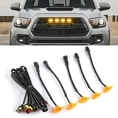 5x Amber Lens LED Front Grille Running Lights For Ford F-150 F-250 Raptor Style • $15.99