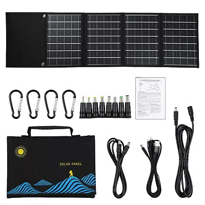 4-Fold 30W Solar Panel Folding Bag Dual USB+ Output Solar  R9Q8 • £43.55