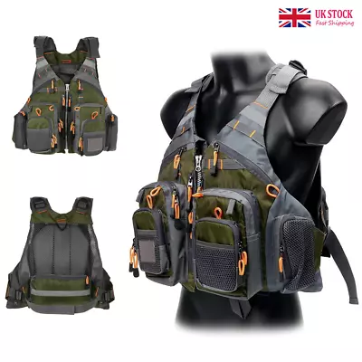 £28.25 • Buy Fly Fishing Vest Lifejacket Quick Dry Fishing Waistcoat Adjustable Multi-pocket