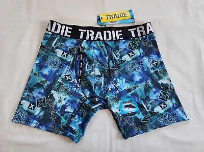 Tradie Work N Surf Mens Impact Zone Mid Length Microfibre Trunk Brief Size S New • $15.95