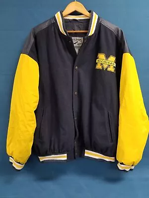 Vtg Steve & Barrys Michigan Wolverine Wool Blend Varsity Jacket Coat Mens Sz XL • $35