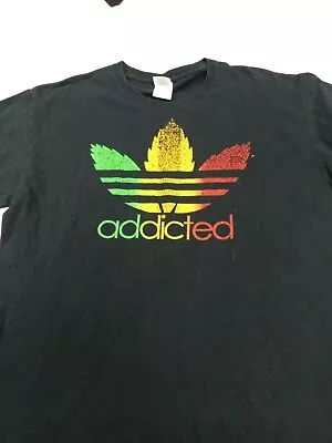 Addicted Large SS Black Tshirt Gildan Mmj Cannabis  • $7.99