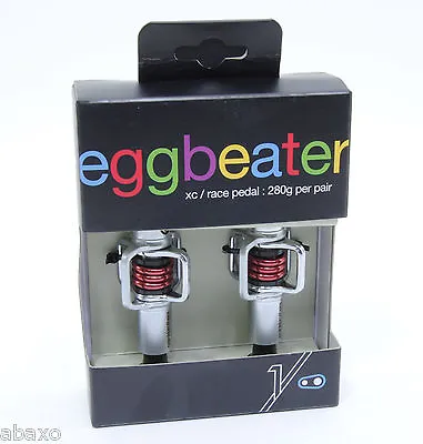 Crank Brothers Egg Beater Mountain Bike Pedals Silver With Red Spring • $52.82