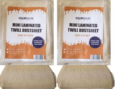 2 Dust Sheet Cotton Heavy Duty 100% Waterproof Laminated Professional Painters • £9.43