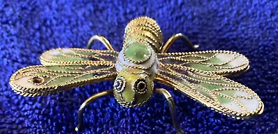 Vintage Huge Butterfly Enamel Gold Tone Brooch. • $9.99