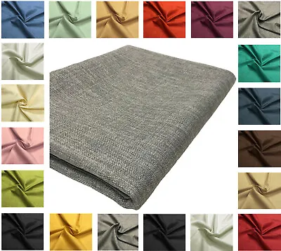 Soft Plain Linen Look Fabric Craft Curtains Bag Material Dressmaking Upholstery • £0.99