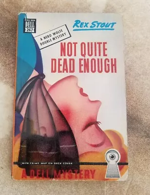 NOT QUITE DEAD ENOUGH / BOOBY TRAP Rex Stout 1948 1st DELL 267 MAPBACK Vtg Pb • $14.95