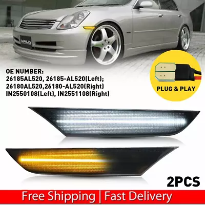 For 2003-2006 INFINITI G35 Sedan Base X LED Side Marker Light Car Lamp 2pcs/Set • $30.99