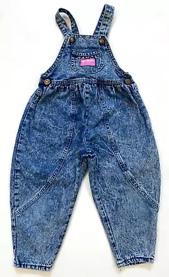 VTG 4T 4 Toddler Oshkosh B’Gosh Vestbak Denim Bubble Overalls Romper Made In USA • $44