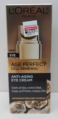 L'Oreal Age Perfect Cell Renewal Anti-Aging Eye Cream - 0.5 Fl Oz (15ml) • $6.95