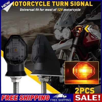 Mini LED Motorcycle Turn Signal Bullet Indicator Amber Light Amber Running Lamp • £10.99