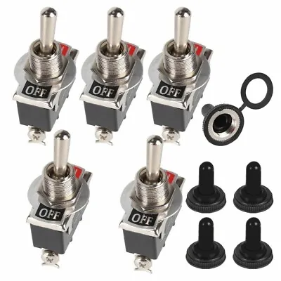 5X 12V SPST Solid Metal Toggle Switch ON/OFF Single Pole For Marine & Automotive • $6.45