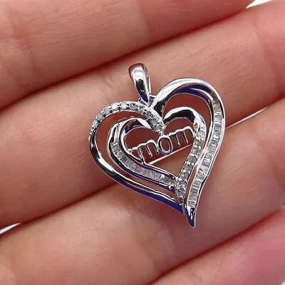 1Ct Round Lab-Created Diamond Heart MOM DAY Special Pendant 14k White Gold Over • $70