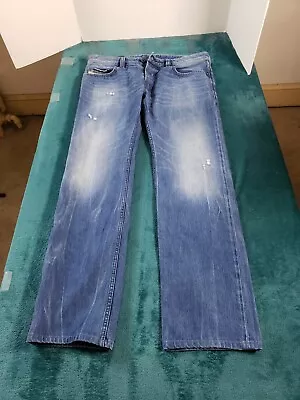 Diesel Jeans Sz 34x32 Mens Blue Pants Safado Slim Straight Button Fly Cotton • $39.97