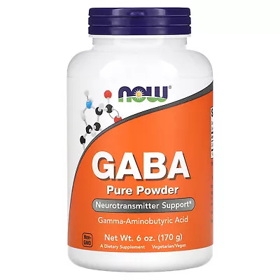 Now Foods GABA Pure Powder 6 Oz 170 G GMP Quality Assured Vegan Vegetarian • $14.99