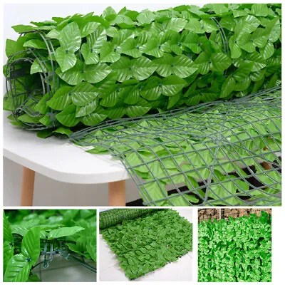 1M Artificial Hedge Fake Ivy Leaf Garden Fence Privacy Screening Roll Wall Panel • £4.99
