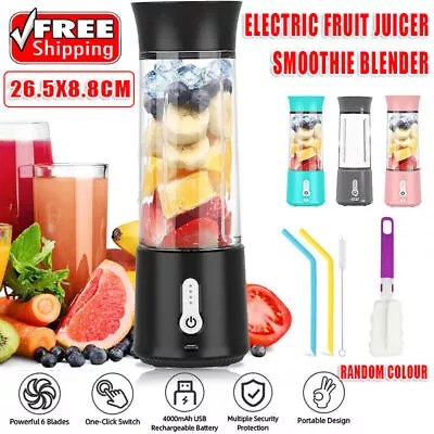 Portable Electric Fruit Juicer Smoothie Blender USB Rechargeable Travel Bottle • $35.27