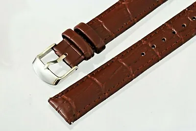 Mens Real Leather Watch Strap 15mm 16mm 17mm 18mm 19mm 20mm Black Brown Tan Blue • £5.95