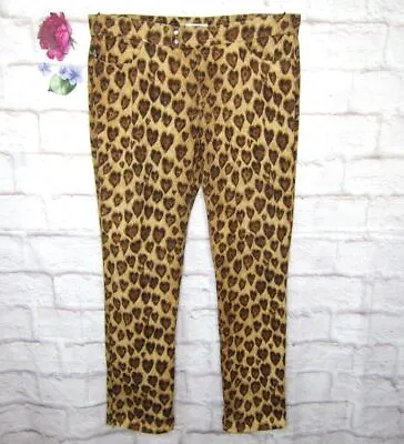 Moschino Jeans Vintage Women's Size 14 US Leopard Love Heart Print Zippered Hem • $69