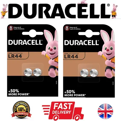 Duracell LR44 Batteries Alkaline AG13 357 A76 RW82 L1154 SR44 Button Coin Cell • £1.99