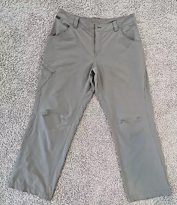 EMS Eastern Mountain Sports Men's 34 Gray Flat Front Nylon Stretch Hiking Pants • $19.99