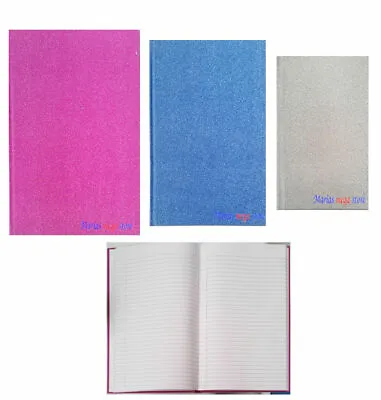 Kensington A4 A5 A6 Glitter Hardback Hard Back Lined Note Book 240 Pages  • £3.99