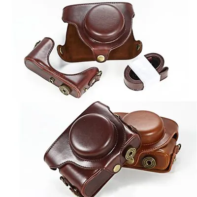 High Quality Leather Camera Bag Case Cover For Panasonic LUMIX LX100 DMC-LX100 • £22.04