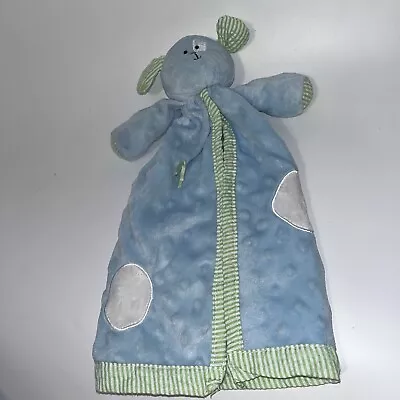 MUD PIE BLUE DOG Eyepatch MINKY STRIPED GREEN SEERSUCKER BLANKET LOVEY Puppy • $19.99