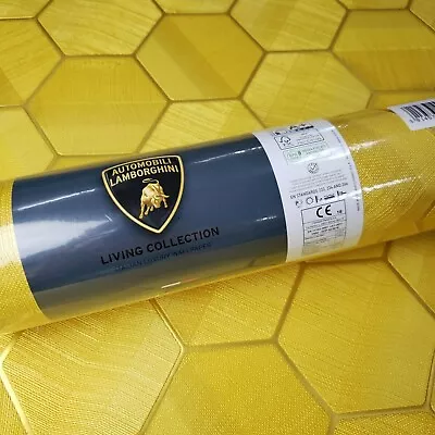 Lamborghini Hexagon Feature Yellow Gold Metallic Textured Wallpaper 3D Geometric • $3.90