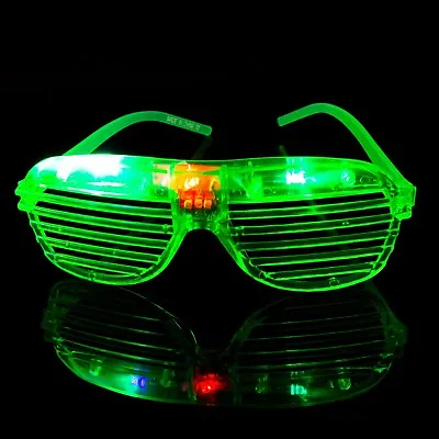 £6.79 • Buy Green Flashing LED Shutter Glasses Light Up Rave Slotted Party Glow Shades UK