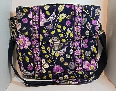 VERA BRADLEY Laptop Notebook Portfolio Florence Nightingale Purple W Birds • $18.99