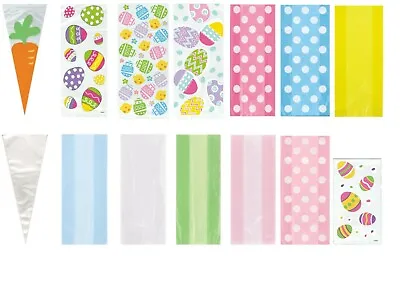 Easter Cello Party Bags Cellophane Bunny Chick Easter Egg Hunt Polka Dot Clear • £2.99