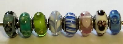 Authentic PANDORA Lot Of 8 Sterling Silver Murano Glass Charms • £28.38