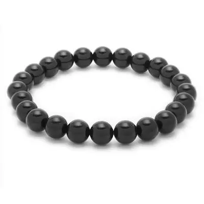 Men's Black Agate Bead Bracelet • $58.80