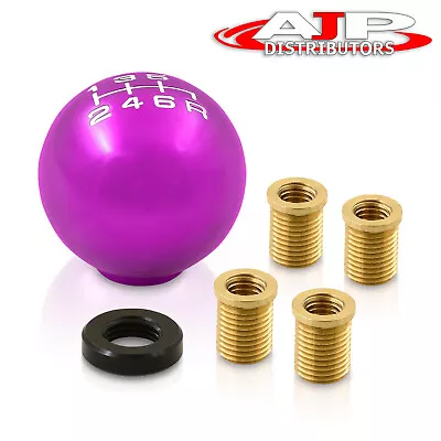 Universal 12X1.25mm 6Speed Ball Shift Shifter Knob Lever M8 M10 M12 Track Purple • $12.99