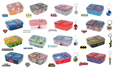 £9.99 • Buy Kids Character 3 Multi Compartment Sandwich Lunch Box Food Fruit Snacks 