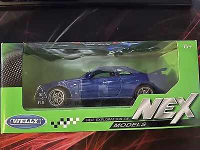 Nissan Skyline R34 GTR Blue GT-R Detailed Welly Diecast 1:24 Scale Model Car • £21