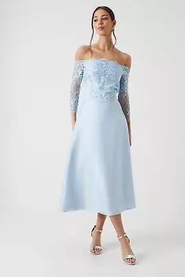 COAST Mesh Bardot Satin Skirt Bridesmaids Dress • £63.20