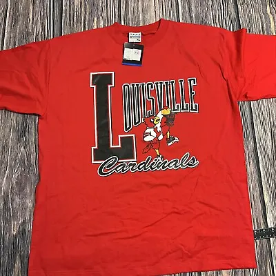 Vintage UofL Louisville Cardinals Shirt Mens XL College Red Single Stitch New • $19.99